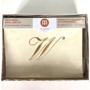 Monogram W Blank Note Cards with Envelopes Set of 20